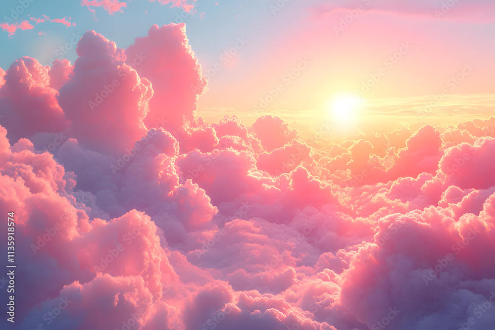 Sun rising through the clouds