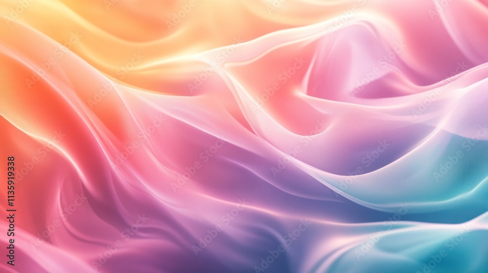 Fototapeta premium Abstract Pastel Waves of Color Swirling Softly