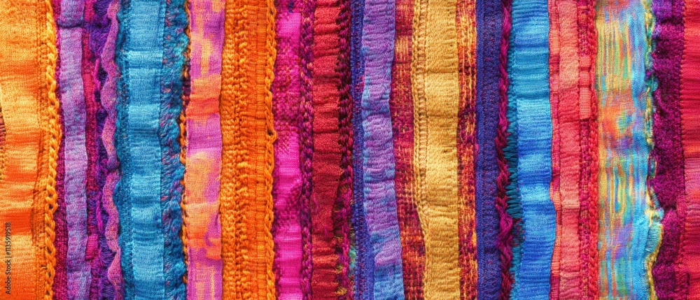 a colorful textile with vertical stripes a colorful textile with vertical stripes
