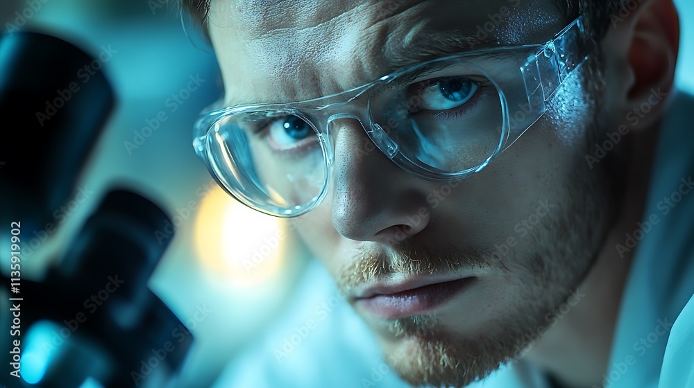 Research scientist analyzing samples in laboratory environment