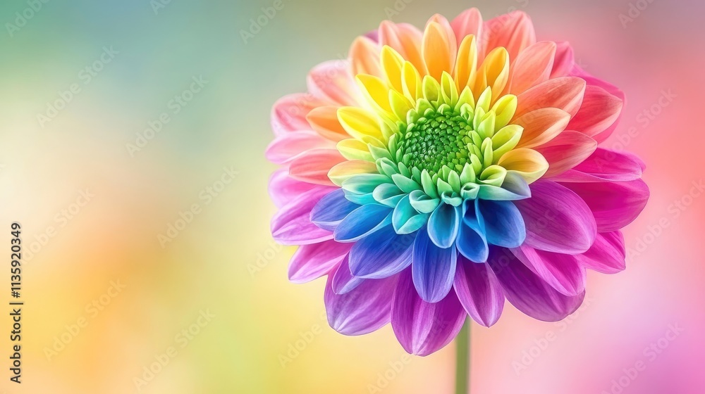 Rainbow Dahlia Flower Vibrant Colors Nature Bloom Rainbow Dahlia Flower Vibrant Colors Nature Bloom