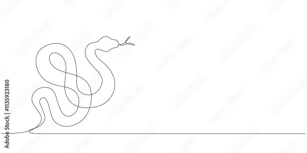 Snake line vector art. Year of snake 2025 Chinese New Year Snake line vector art. Year of snake 2025 Chinese New Year