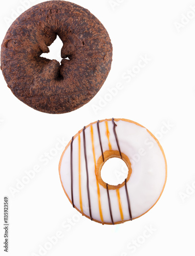 chocolate donut isolated on white