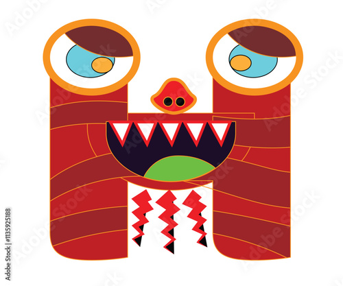 The letter H monster smiles horrifyingly.