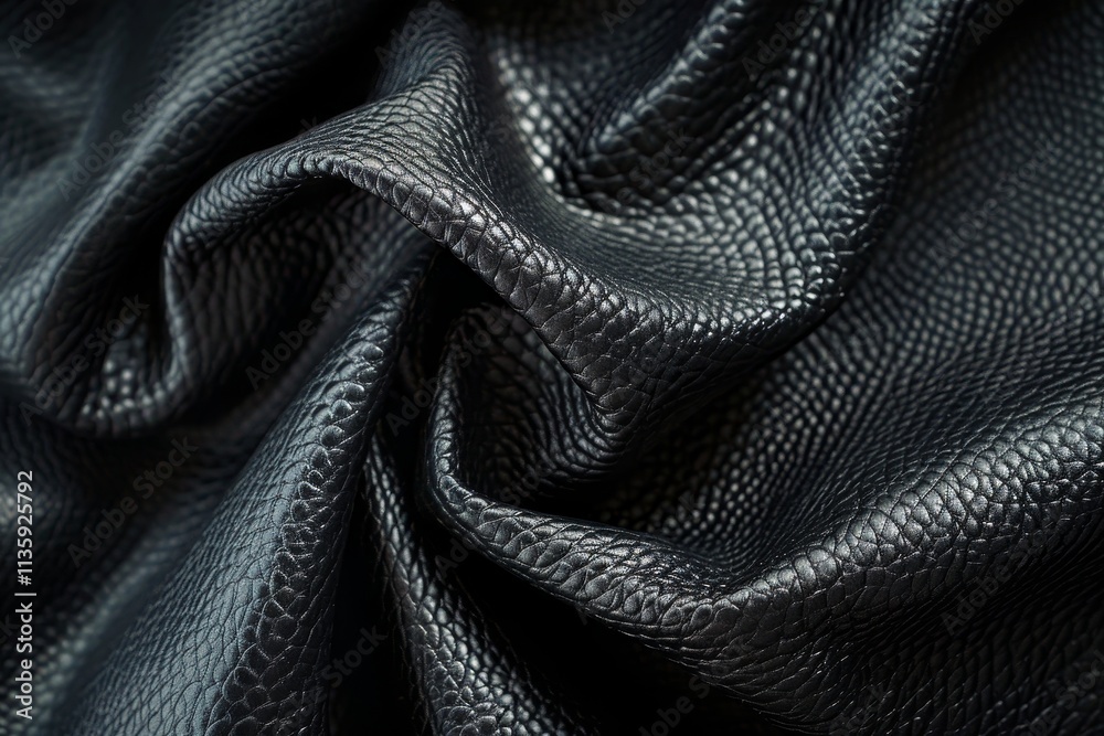 Close-up shot of dark, black leather with a textured, matte finish, A deep and dark black leather with a matte finish Close-up shot of dark, black leather with a textured, matte finish, A deep and dark black leather with a matte finish
