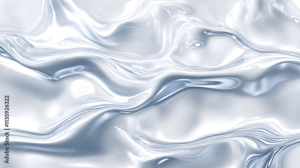 Abstract Silver Liquid Swirling Pattern Design
