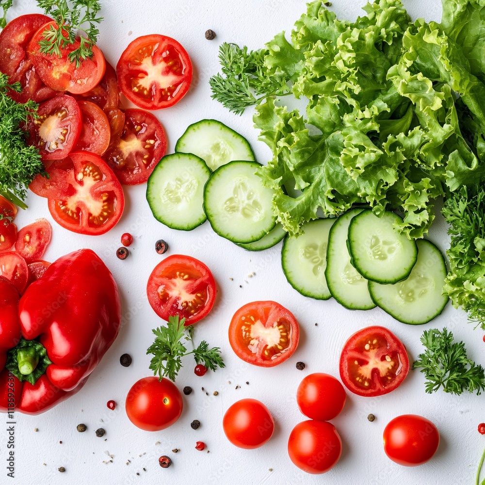 fresh vegetables on a white background