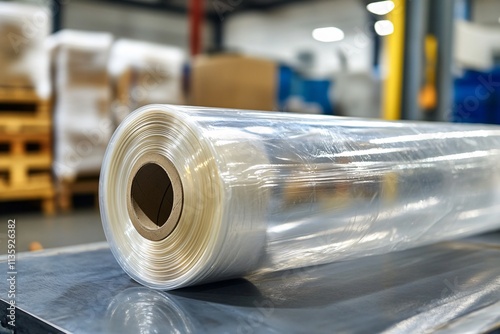 Large Roll of Clear Plastic Film Packaging Material in Factory