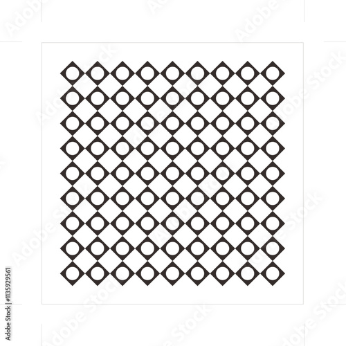 Geometric ornaments formed by squares and circles are beautiful and elegant. For graphic source elements