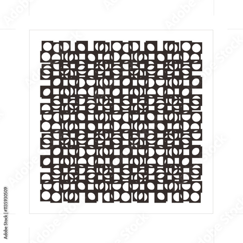 Geometric ornaments formed by squares and circles are beautiful and elegant. For graphic source elements