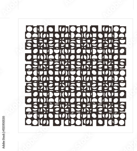 Geometric ornaments formed by squares and circles are beautiful and elegant. For graphic source elements