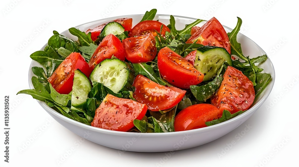 Fresh Garden Salad with Tomatoes and Cucumbers Fresh Garden Salad with Tomatoes and Cucumbers