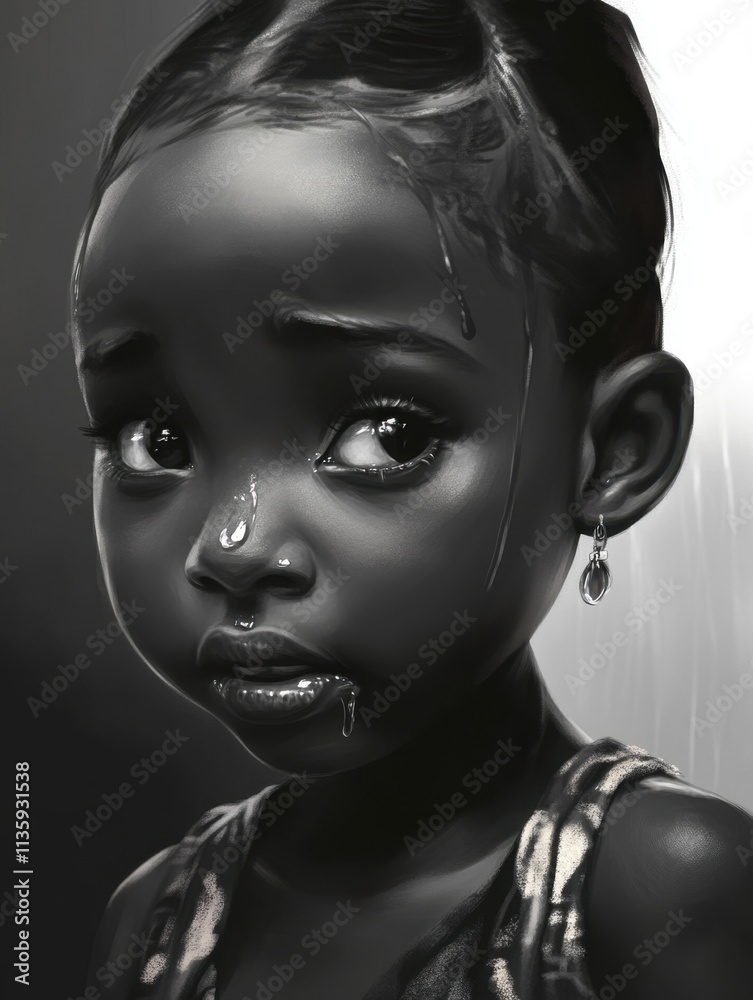 Emotional Portrait of Crying Child Emotional Portrait of Crying Child