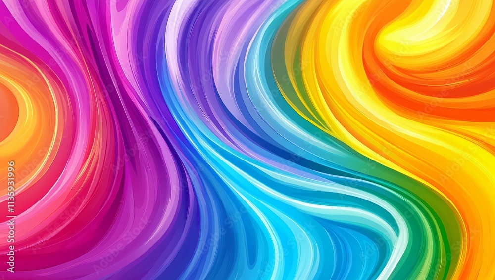 Vibrant Rainbow Swirl Abstract Background Colorful Fluid Paint Texture Vibrant Rainbow Swirl Abstract Background Colorful Fluid Paint Texture