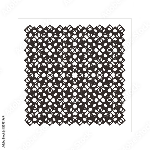 Geometric ornaments formed by squares and circles are beautiful and elegant. For graphic source elements