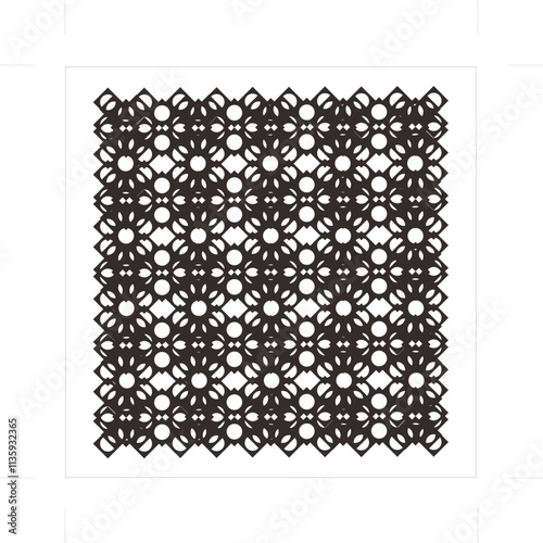 Geometric ornaments formed by squares and circles are beautiful and elegant. For graphic source elements