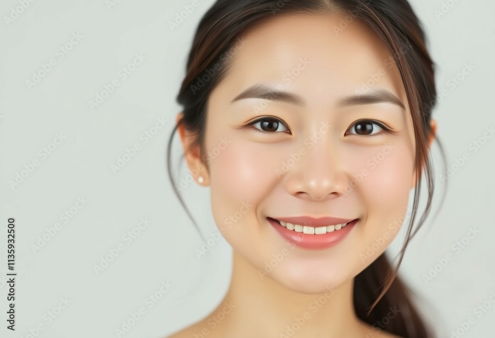 Serene half-length portrait of an Asian woman Serene half-length portrait of an Asian woman