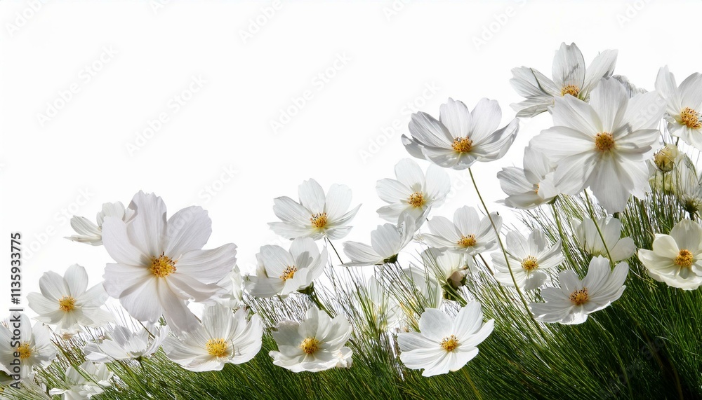 Obraz premium Elegant Flying White Flower Isolations for Digital Use