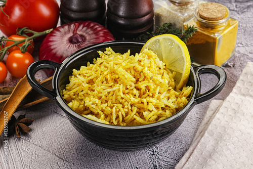 Indian cuisine lemon basmati rice