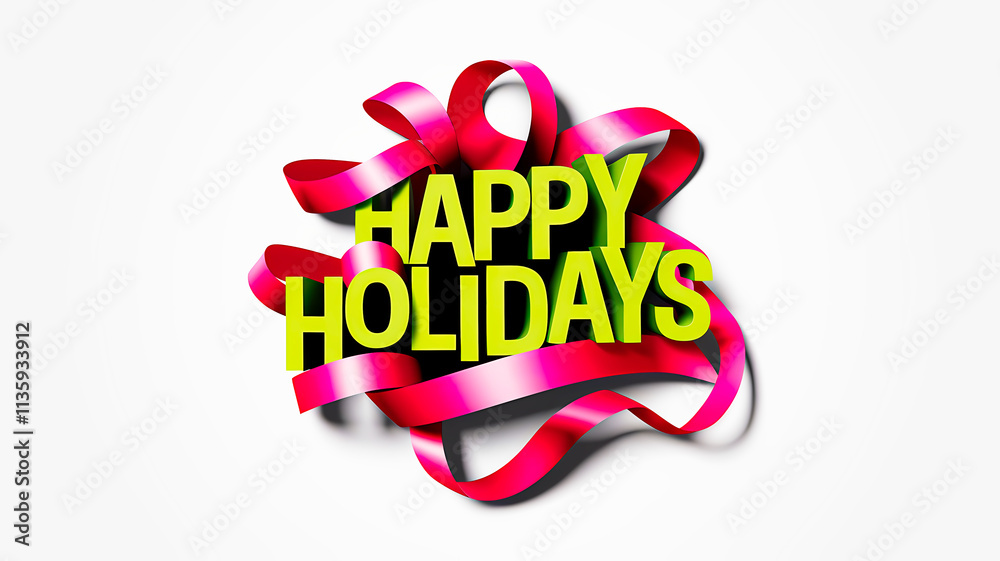 Happy Holidays Festive Christmas Words Illustration Graphic For Marketing Happy Holidays Festive Christmas Words Illustration Graphic For Marketing