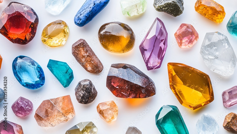 Vibrant Gemstone Collection: Colorful Crystals and Minerals Vibrant Gemstone Collection: Colorful Crystals and Minerals