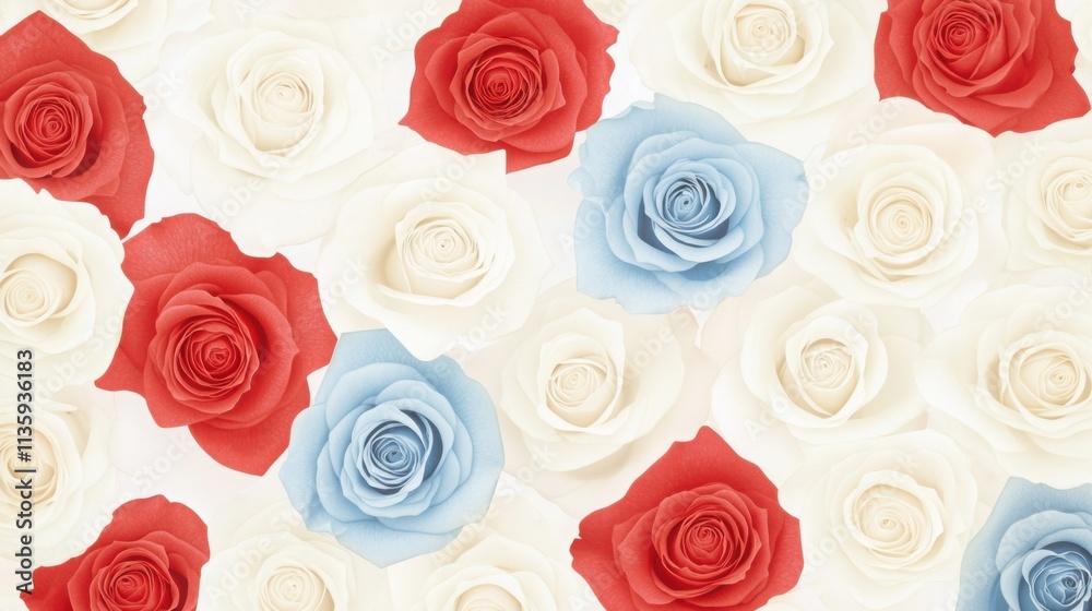 Roses in Patriotic Color Arrangement Roses in Patriotic Color Arrangement