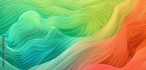 A vibrant digital abstract gradient wave background with a tropical feel, featuring colors like coral, turquoise, and lime green. The waves flow smoothly, evoking a beachy vibe.