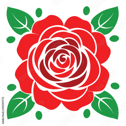 Rose flower vector art illustration design featuring elegant floral details. Perfect for creative projects, digital artwork, and decorative applications.