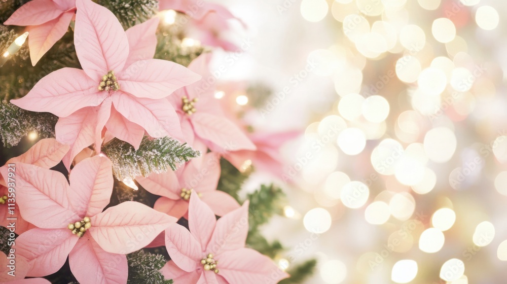 Obraz premium christmas decorations made of pink flowers