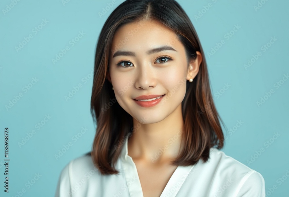 Serene half-length portrait of a 25-year-old female Serene half-length portrait of a 25-year-old female
