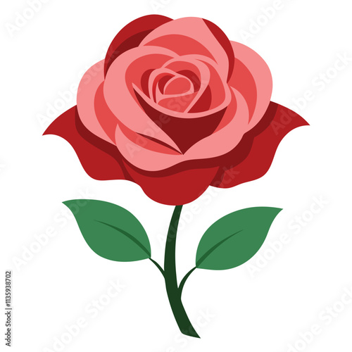 Rose flower vector art illustration design featuring elegant floral details. Perfect for creative projects, digital artwork, and decorative applications.