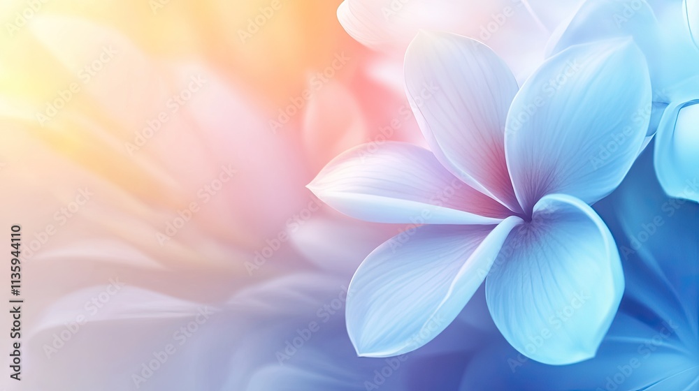 Pastel Blue Plumeria Flower Soft Focus Background Pastel Blue Plumeria Flower Soft Focus Background