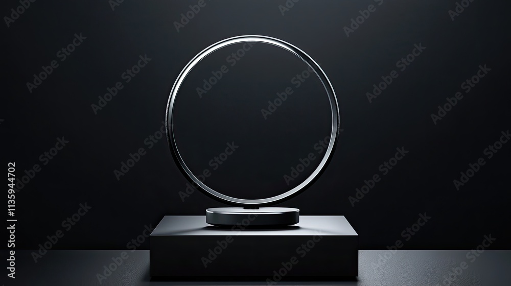 Modern minimalist circular lamp on dark base Modern minimalist circular lamp on dark base