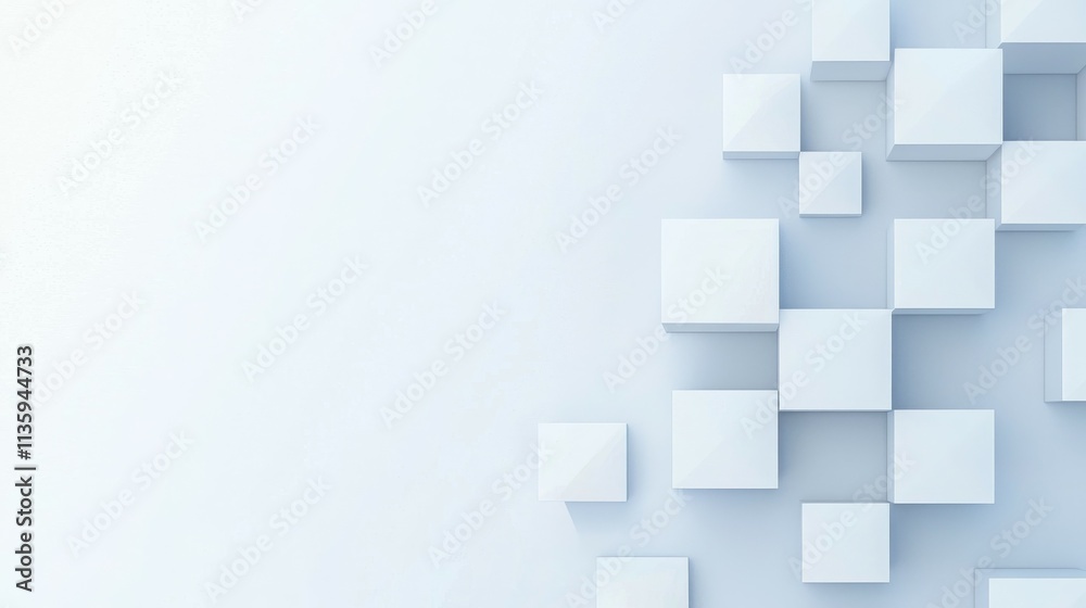 A minimalist arrangement of white cubes on a light background, emphasizing simplicity and design. A minimalist arrangement of white cubes on a light background, emphasizing simplicity and design.