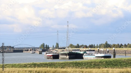 SHIPS MOORED IN THE HARBOR HANSWEERT