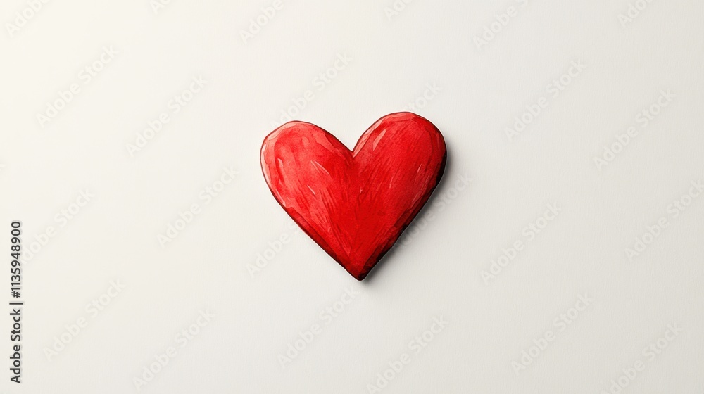Red heart on white background Red heart on white background