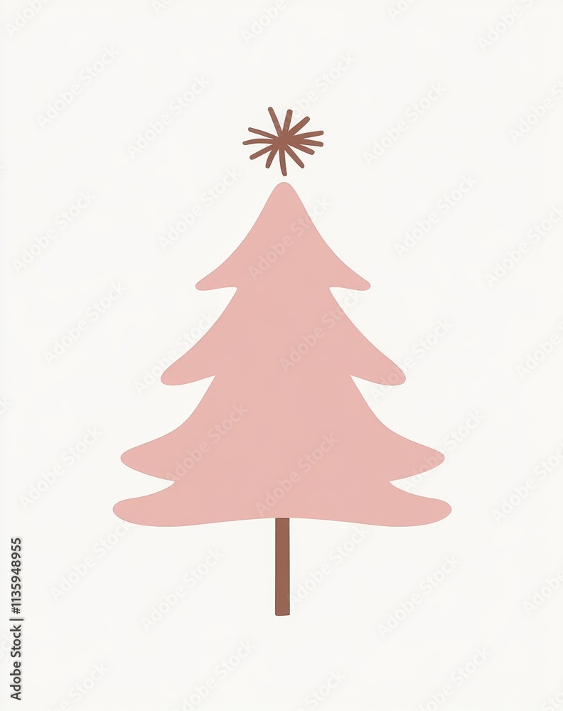 Minimalistic Pink Christmas Tree Minimalistic Pink Christmas Tree