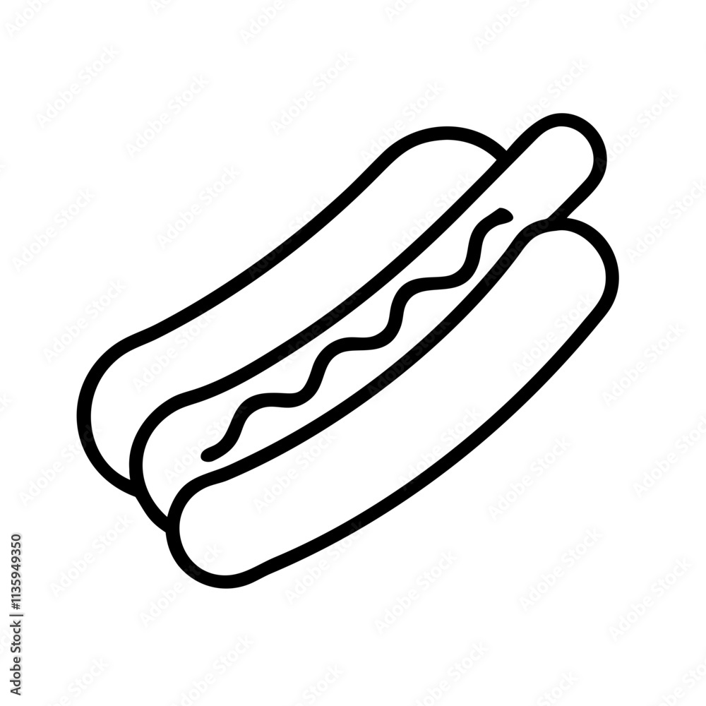 hot dog icon, summer line art, summer icon - simple black line art icon of hot dog, symbolizing summer celebrations. summer vector art. hot dog icon, summer line art, summer icon - simple black line art icon of hot dog, symbolizing summer celebrations. summer vector art.
