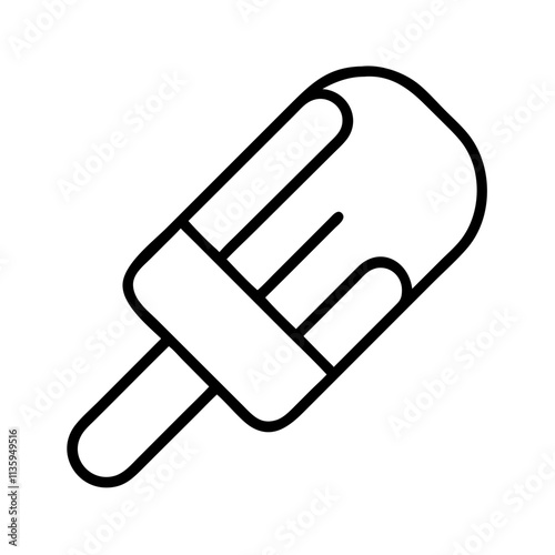 ice lolly icon, summer line art, summer icon - simple black line art icon of ice lolly, symbolizing summer celebrations. summer vector art.
