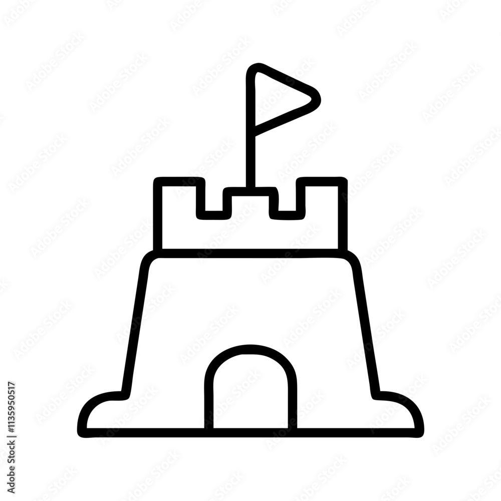 sandcastle icon, summer line art, summer icon - simple black line art icon of sandcastle, symbolizing summer celebrations. summer vector art. sandcastle icon, summer line art, summer icon - simple black line art icon of sandcastle, symbolizing summer celebrations. summer vector art.