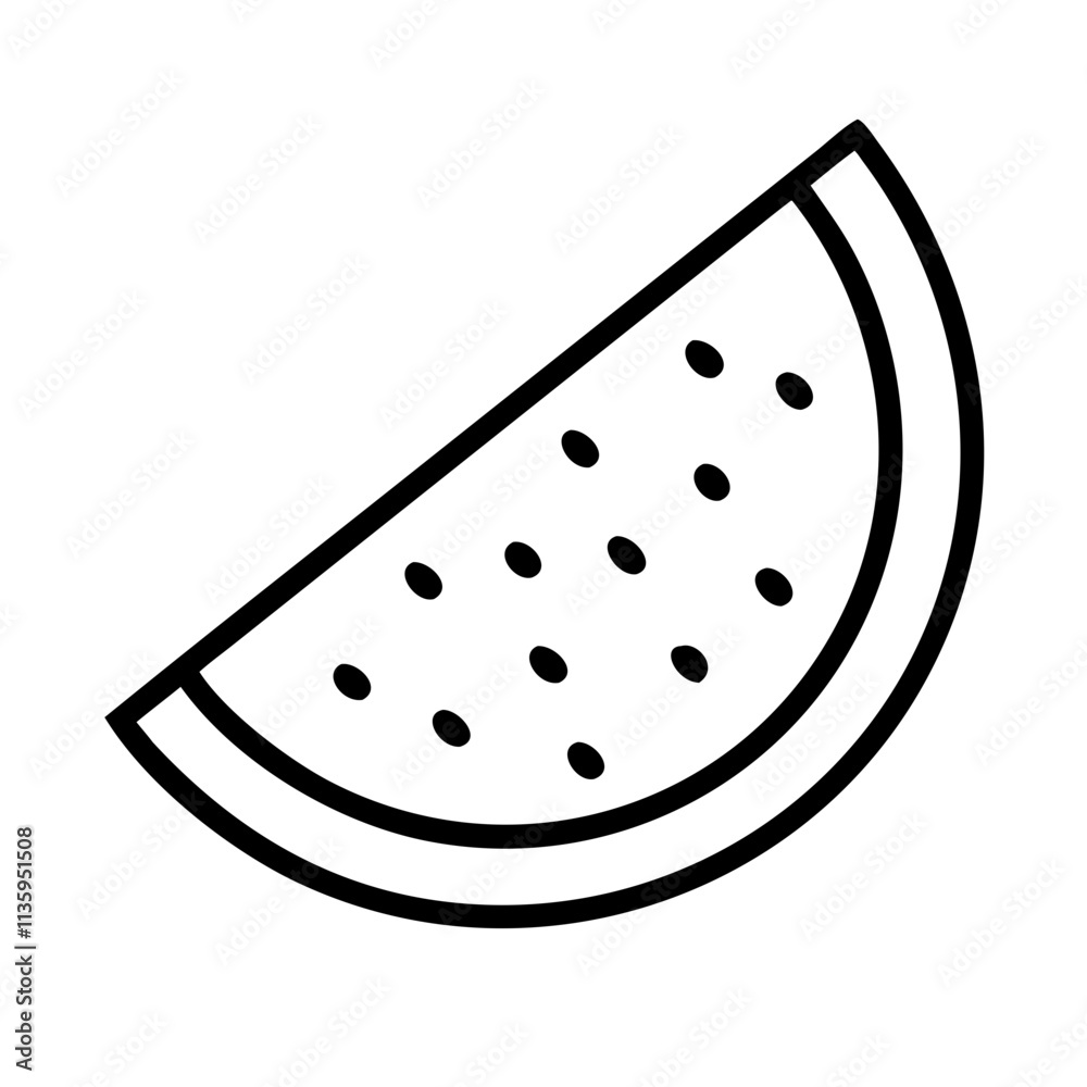 watermelon slice icon, summer line art, summer icon - simple black line art icon of watermelon slice, symbolizing summer celebrations. summer vector art. watermelon slice icon, summer line art, summer icon - simple black line art icon of watermelon slice, symbolizing summer celebrations. summer vector art.
