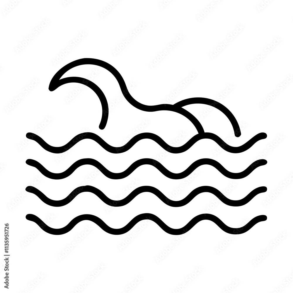 beach waves icon, summer line art, summer icon - simple black line art icon of beach waves, symbolizing summer celebrations. summer vector art. beach waves icon, summer line art, summer icon - simple black line art icon of beach waves, symbolizing summer celebrations. summer vector art.