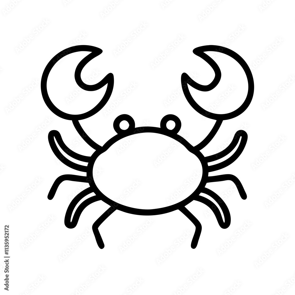 crab icon, summer line art, summer icon - simple black line art icon of crab, symbolizing summer celebrations. summer vector art. crab icon, summer line art, summer icon - simple black line art icon of crab, symbolizing summer celebrations. summer vector art.