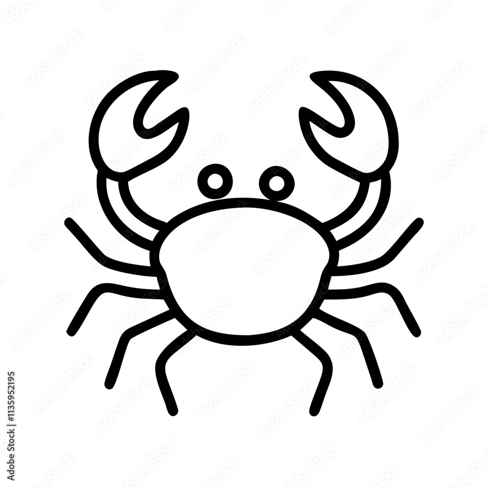 crab icon, summer line art, summer icon - simple black line art icon of crab, symbolizing summer celebrations. summer vector art. crab icon, summer line art, summer icon - simple black line art icon of crab, symbolizing summer celebrations. summer vector art.