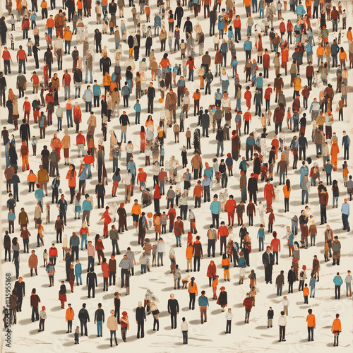 an illustration of a large crowd
