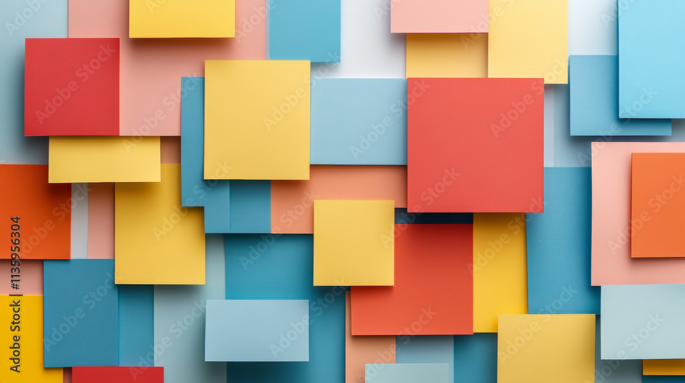 Colorful sticky notes create vibrant and dynamic background display Colorful sticky notes create vibrant and dynamic background display