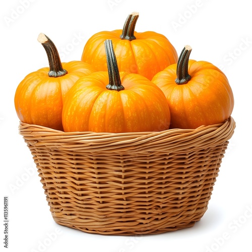Wallpaper Mural Fresh and Vibrant Orange Pumpkins in a Woven Basket Perfect for Autumn Decoration and Harvest Torontodigital.ca