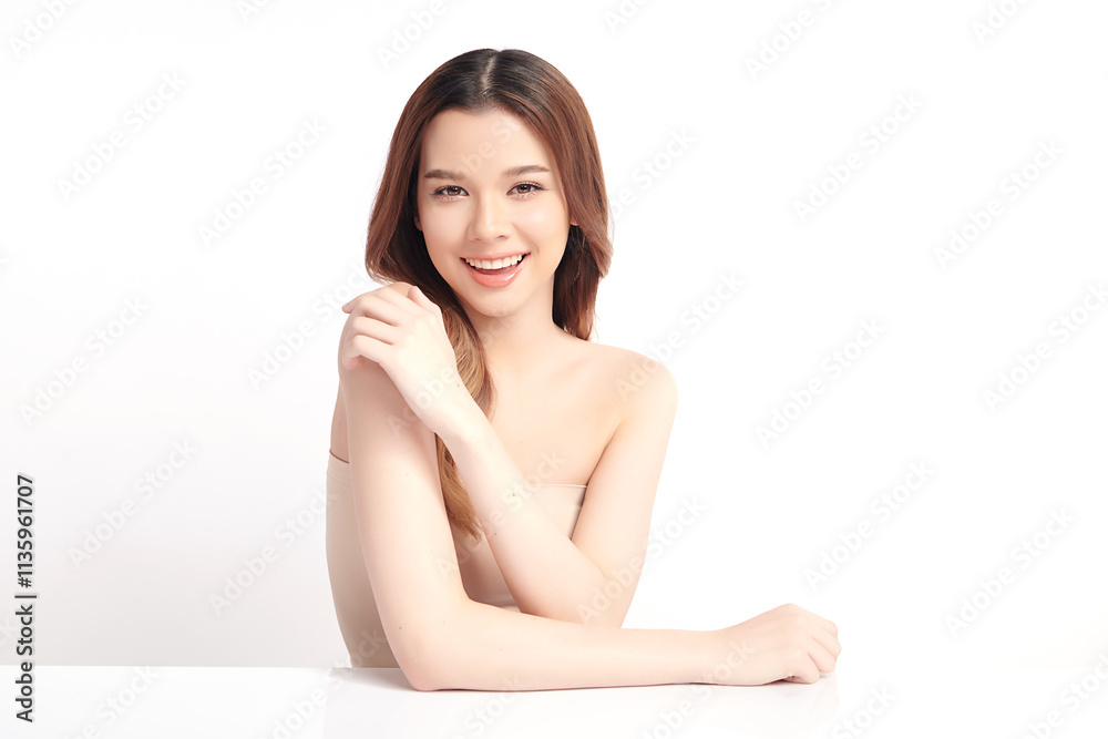 Beautiful young asian woman with clean fresh skin on white background, Face care, Facial treatment, Cosmetology, beauty and spa, Asian women portrait. Beautiful young asian woman with clean fresh skin on white background, Face care, Facial treatment, Cosmetology, beauty and spa, Asian women portrait.