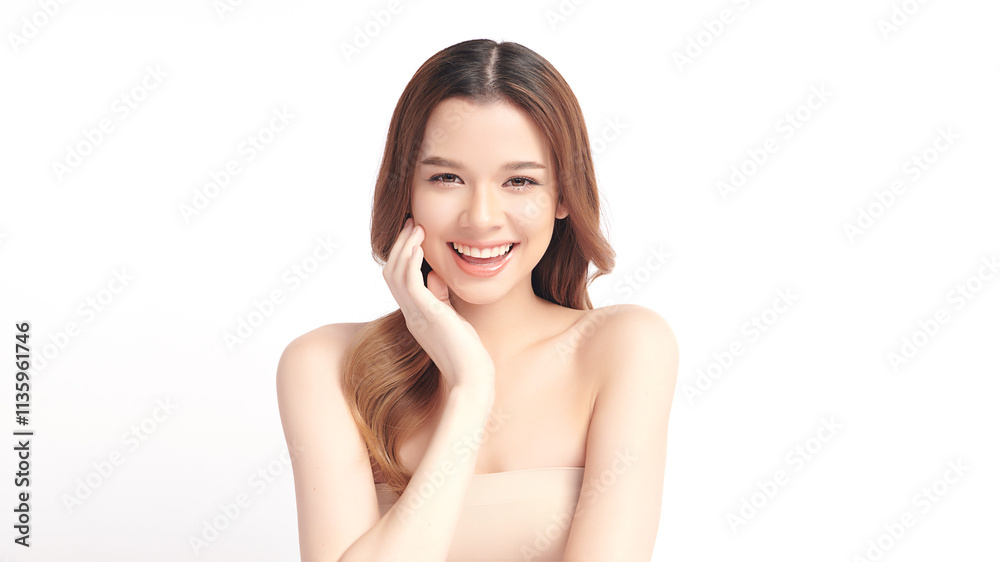 Beautiful young asian woman with clean fresh skin on white background, Face care, Facial treatment, Cosmetology, beauty and spa, Asian women portrait. Beautiful young asian woman with clean fresh skin on white background, Face care, Facial treatment, Cosmetology, beauty and spa, Asian women portrait.