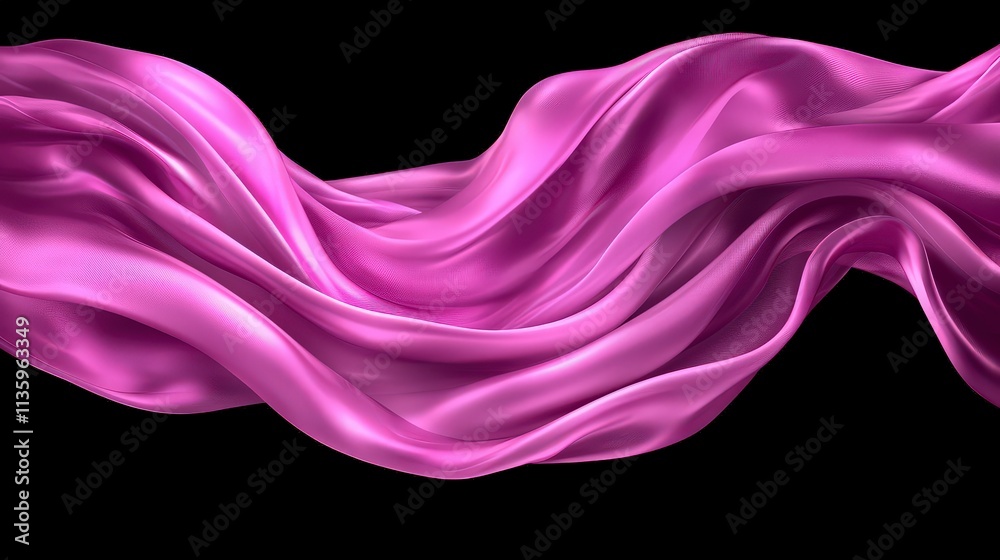 Fototapeta premium Abstract Pink Silk Fabric Flowing Waves Elegant Drape Luxury Texture Background